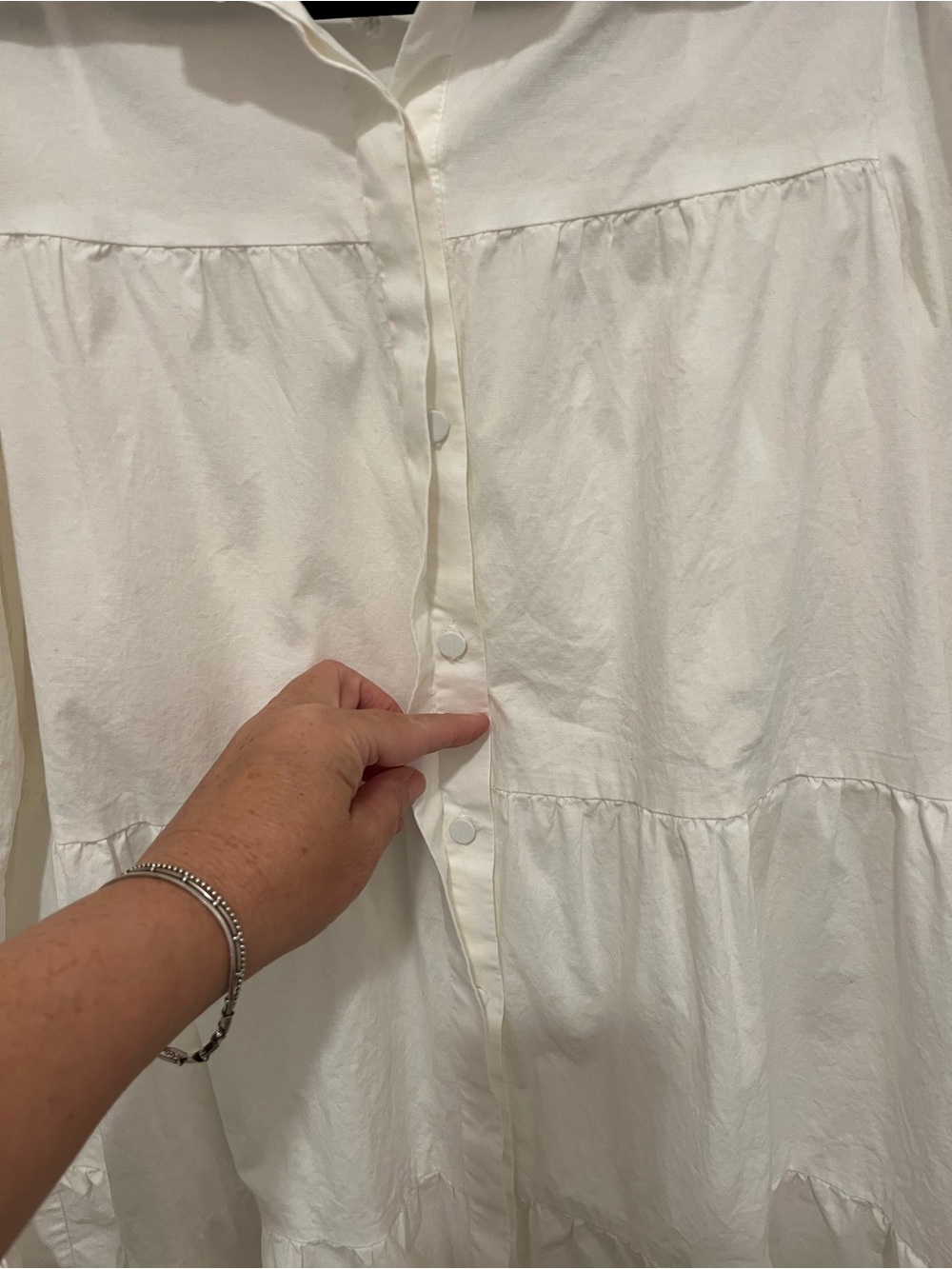 NWOT Wayf Ruffled Tiered Long Sleeve Shirt Dress Size XS - Picture 6 of 13